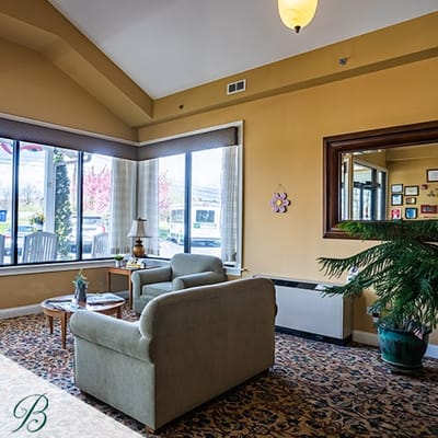 Bright common area with comfortable seating