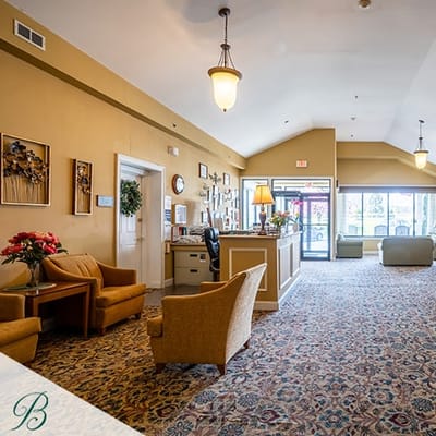 Bright interior view of the facility's lobby