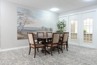 Interior room with dining table and chairs