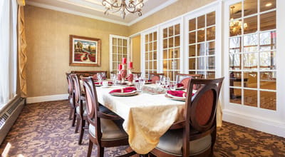 Elegant dining room set for a meal