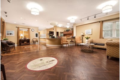 Interior view of a cozy common area in the facility