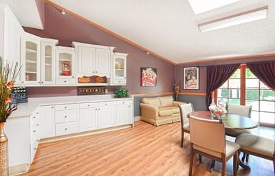 Bright common area with seating and decor