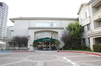 Exterior view of Glen Terra facility with entrance and greenery