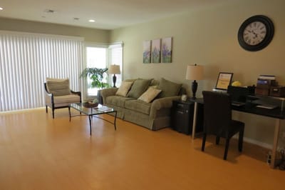 Interior living room area with furniture and decor