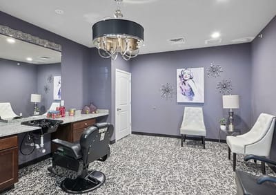 Stylish hair salon interior with elegant decor