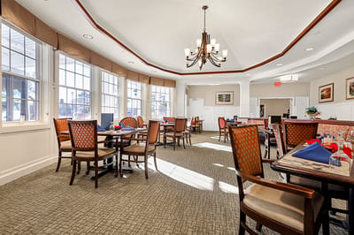 Dining area with tables and chairs