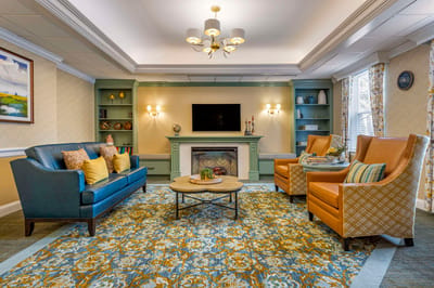 Comfortable common area with seating and decor