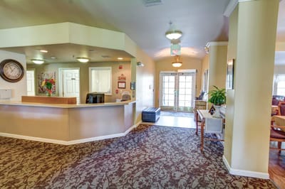 Interior view of the lobby area of the facility