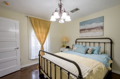 A cozy bedroom in a senior living facility