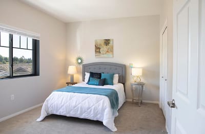 Cozy private bedroom with soft decor and natural light