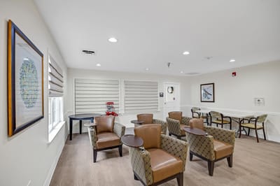 Common area with seating for residents