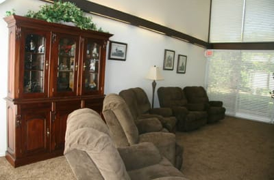 Common area with comfortable seating and decorations