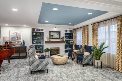 Cozy interior of a common area with seating