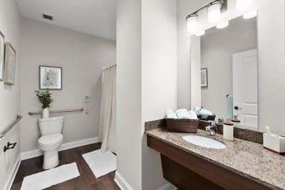 Modern bathroom in assisted living facility
