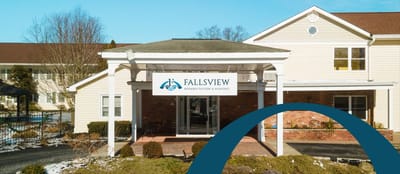 Front entrance of Fallsview Rehabilitation and Nursing Center