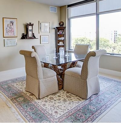 Cozy dining area in a well-lit space