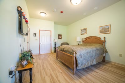 Private bedroom in an assisted living facility