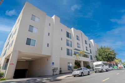 Exterior view of Harbor Terrace Retirement Community building