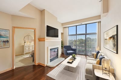 Bright interior of an apartment with modern decor
