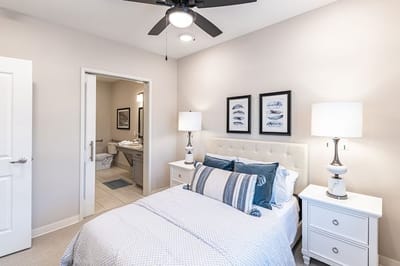 A cozy bedroom in a senior living facility