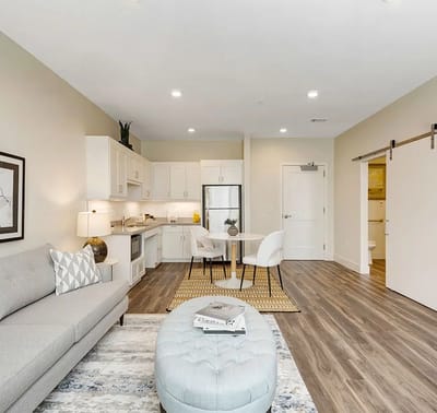Bright and modern interior of a resident's room