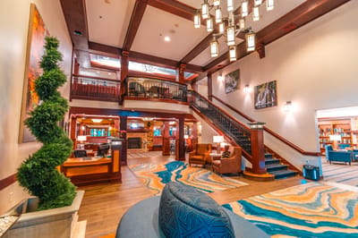 Interior view of a welcoming lobby with seating