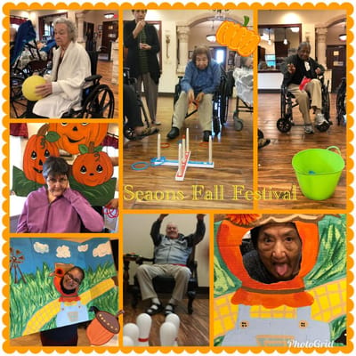 Residents enjoying activities at Seasons Fall Festival