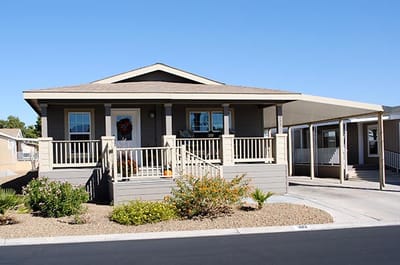 Exterior view of a single-story assisted living home