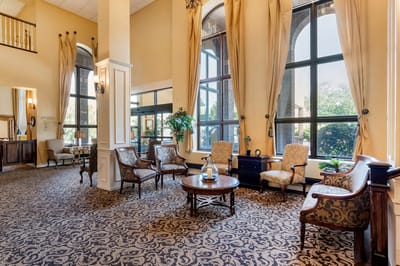 Interior view of a welcoming lounge area
