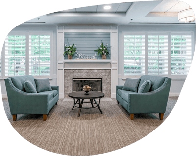 Cozy common area with seating and decor