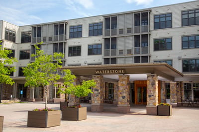 Exterior view of Waterstone on High Ridge with landscaping