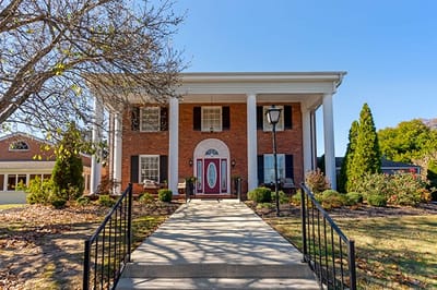 Exterior view of a brick assisted living facility