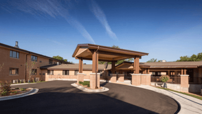 Exterior view of Pine Haven facility entrance