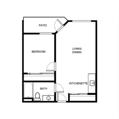 Architectural floor plan of a resident unit