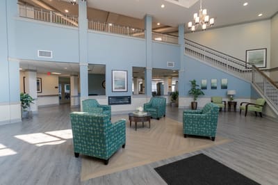 Bright and welcoming lobby area with chairs