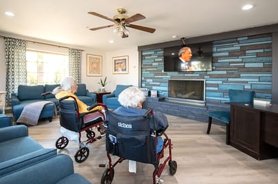 Residents enjoying time in a common area