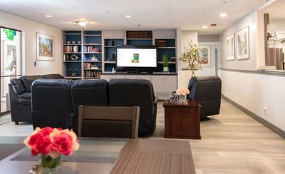 Cozy common area with comfortable seating and decor.