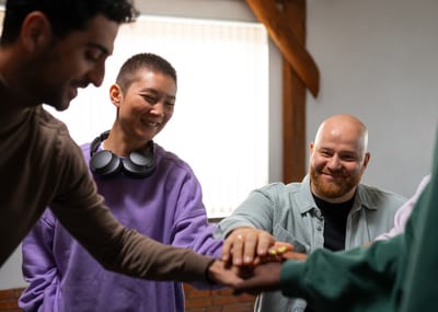 Group of people engaged in an activity together.
