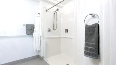 Clean and modern bathroom with shower