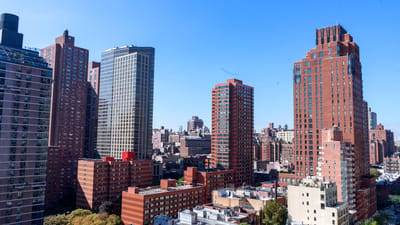 Aerial view of urban buildings and skyline