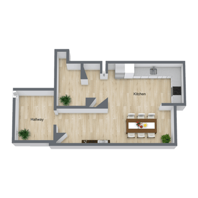 Architectural floor plan of a living space