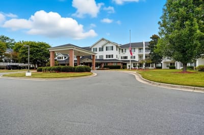 Exterior view of the assisted living facility entrance.
