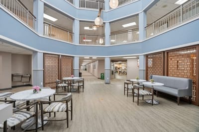 Common area with seating and decor