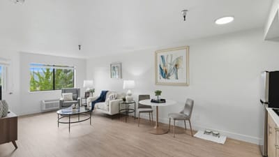 Bright and spacious living area with modern decor