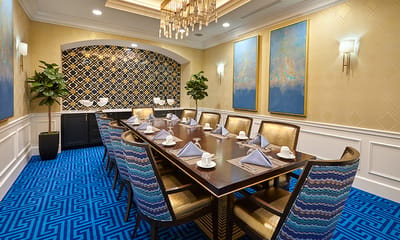 Well-decorated dining room with elegant table setting
