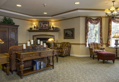 Cozy living room space with seating and decor