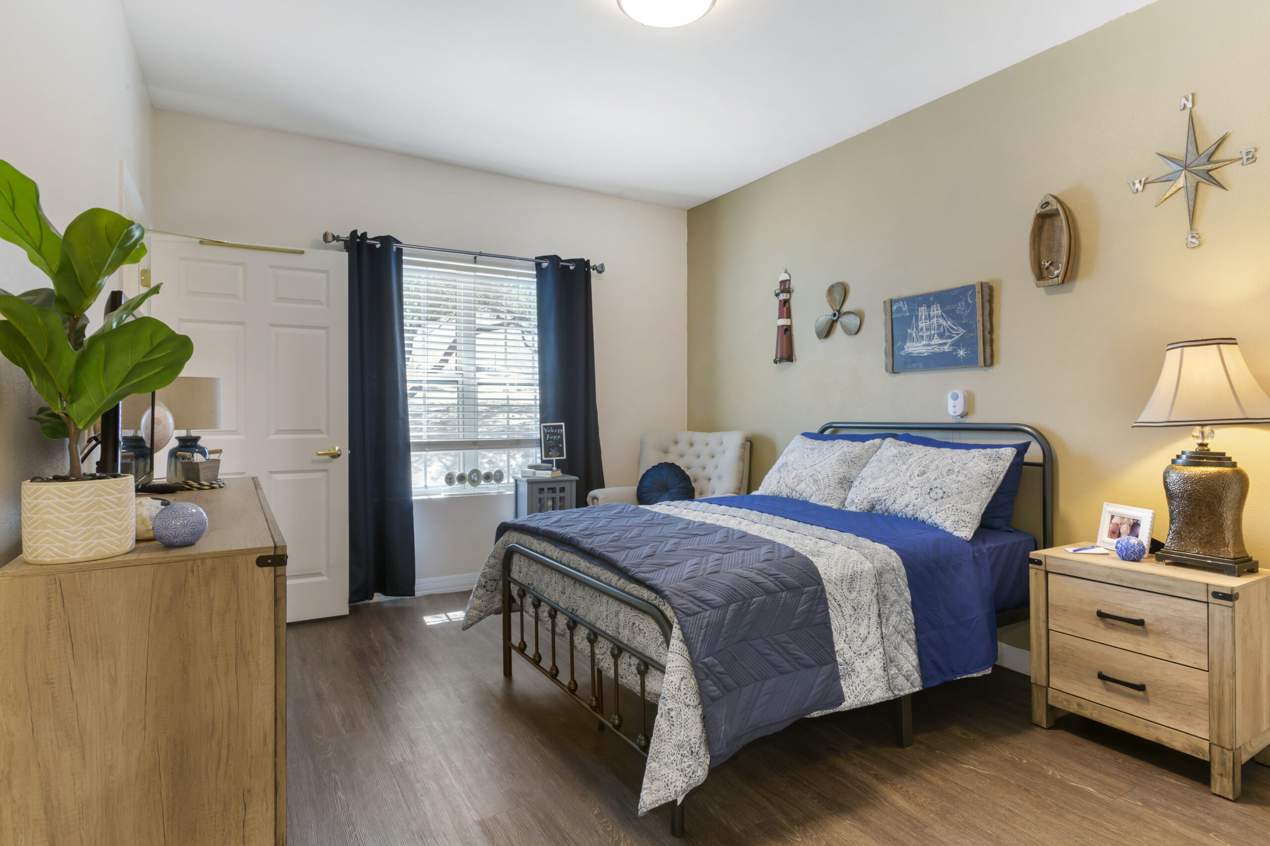 Cozy private room designed for resident comfort