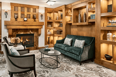 Cozy interior lounge area with comfortable seating