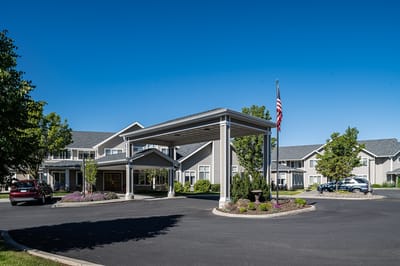 Exterior view of the Bishop Place assisted living facility