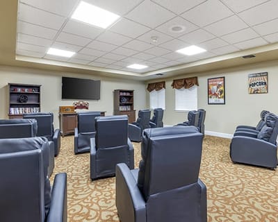 Bright lounge area with comfortable seating
